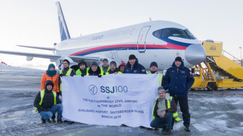 SSJ100 способен выполнять полеты в арктических широтах до 78,25 градусов