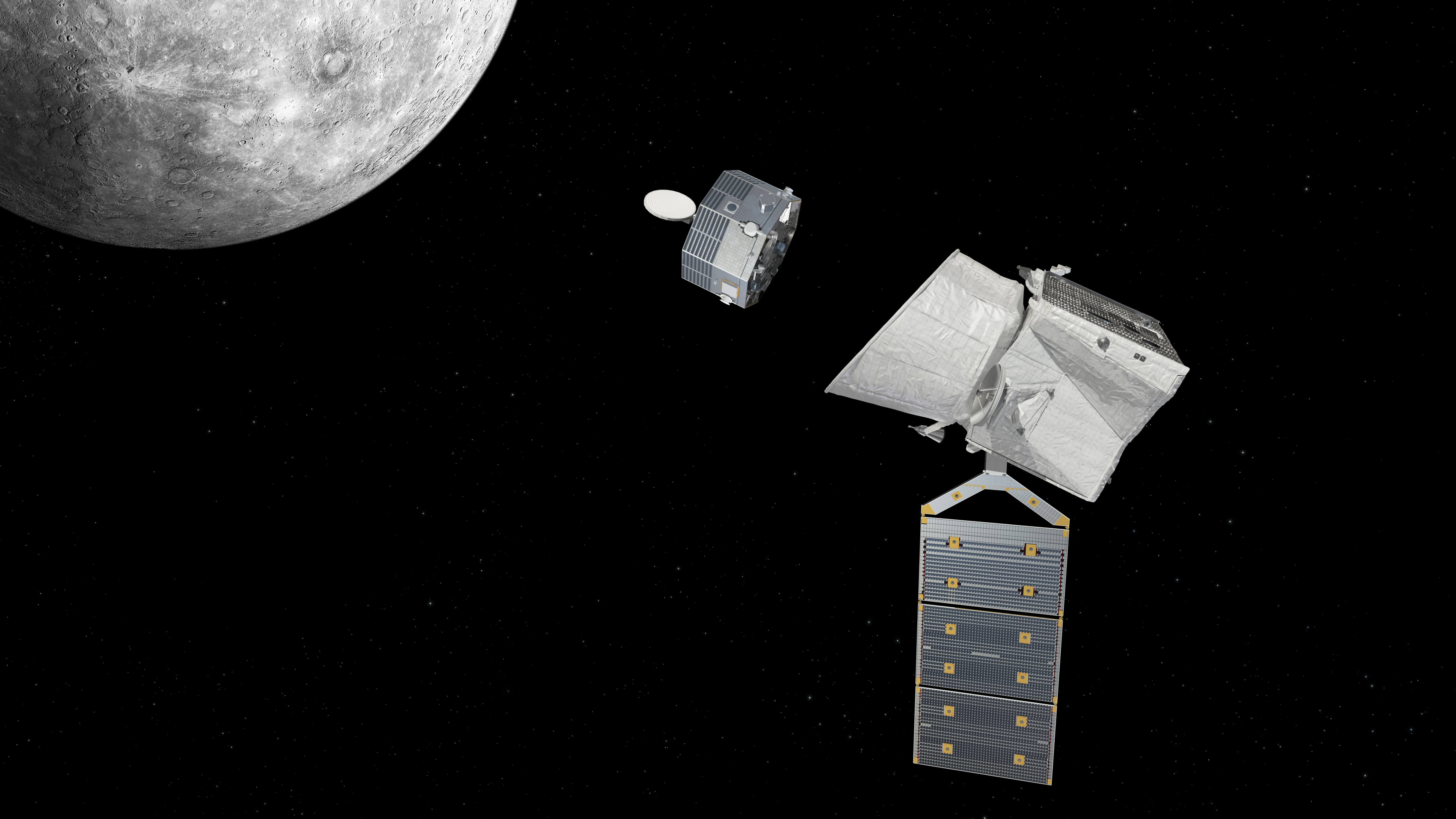 Спутники меркурия. Mercury Magnetospheric Orbiter. Вторая Космическая Меркурия. Mercury Planetary Orbiter. Космический аппарат е-6.