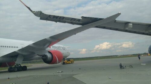 В аэропорту «Шереметьево» столкнулись два самолета. Видео