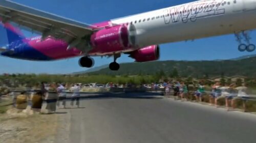 Завораживающие кадры посадки самолёта Wizz Air на острове Скиатос (Греция)