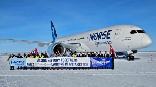 В Антарктиде на ледовом аэродроме впервые приземлился Boeing 787-9 Dreamliner