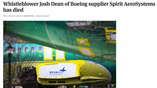 В США умер еще один человек, который заявлял о нарушениях при производстве самолётов Boeing.