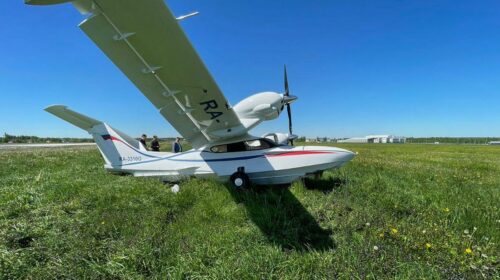 В аэропорту Калуги сегодня неудачно сел частный самолёт-амфибия Л-145, летевший из Могилёва