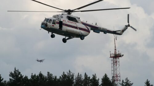 В Беларуси для мониторинга и ликвидации последствий урагана привлекли авиацию МЧС и даже военный вертолёт